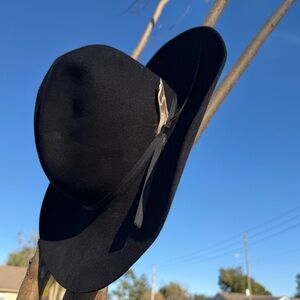 Resistol Black Beaver Self Conforming Hat with Feather Accent made in Texas